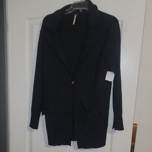 Free People Ribbed Black Top